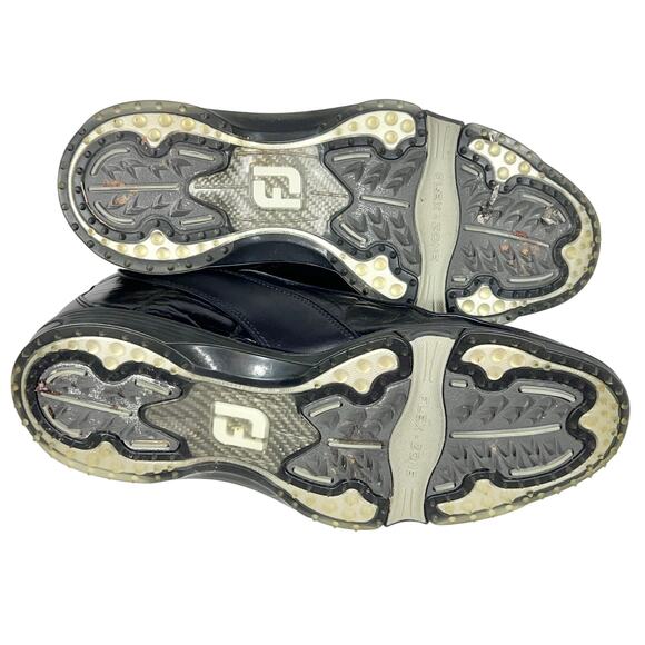 Footjoy Icon Wave Golf Shoes Men 9.5 Black Leather Soft Spikes 52291 Used - Picture 6 of 11